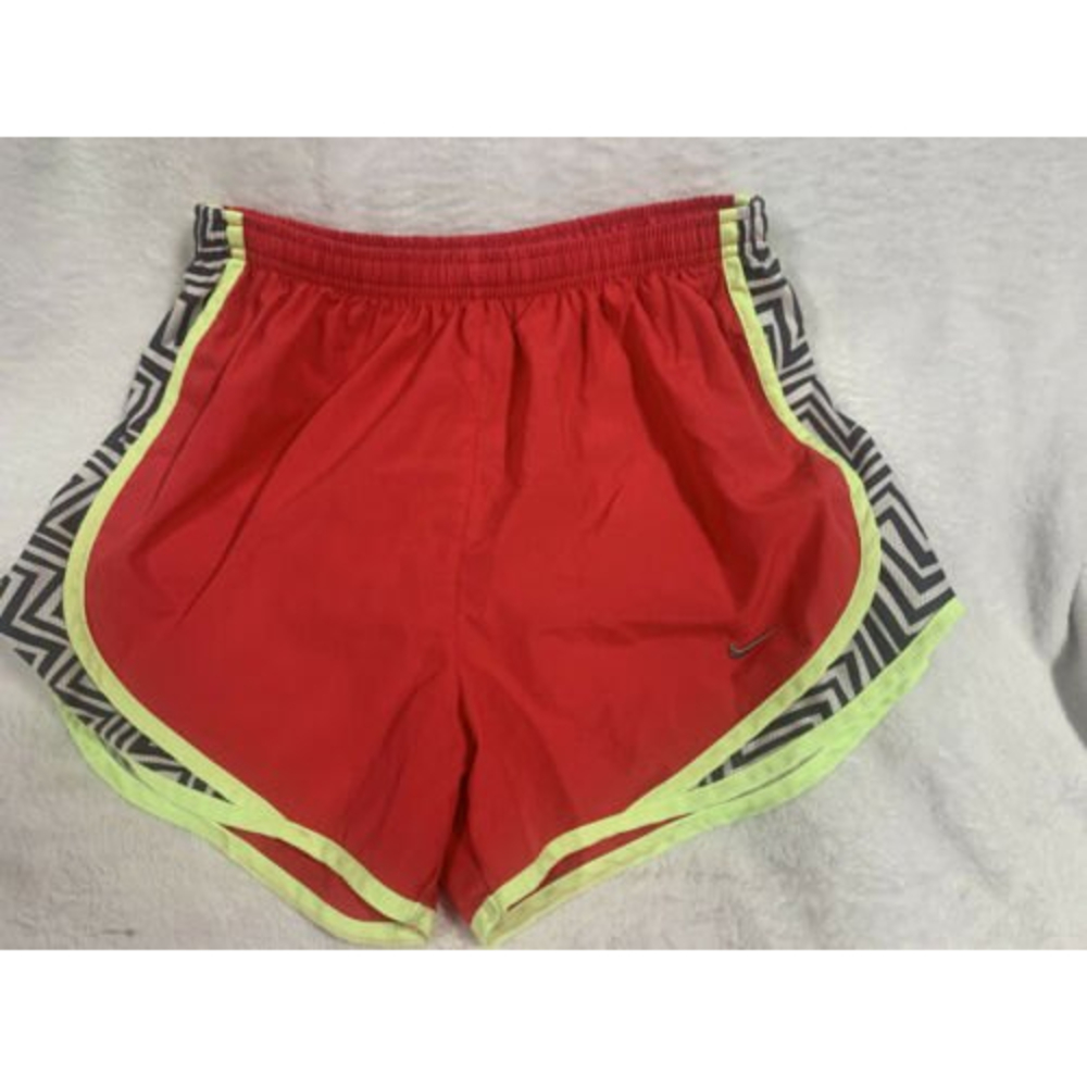 Nike Size S Women’s Dry Fit Shorts Lined -Corral Yellow Black White- Drawstring